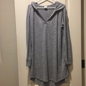 Soma pull over Hoodie/coverup/long scoop bottom/rayon blend spandex stretch XXL